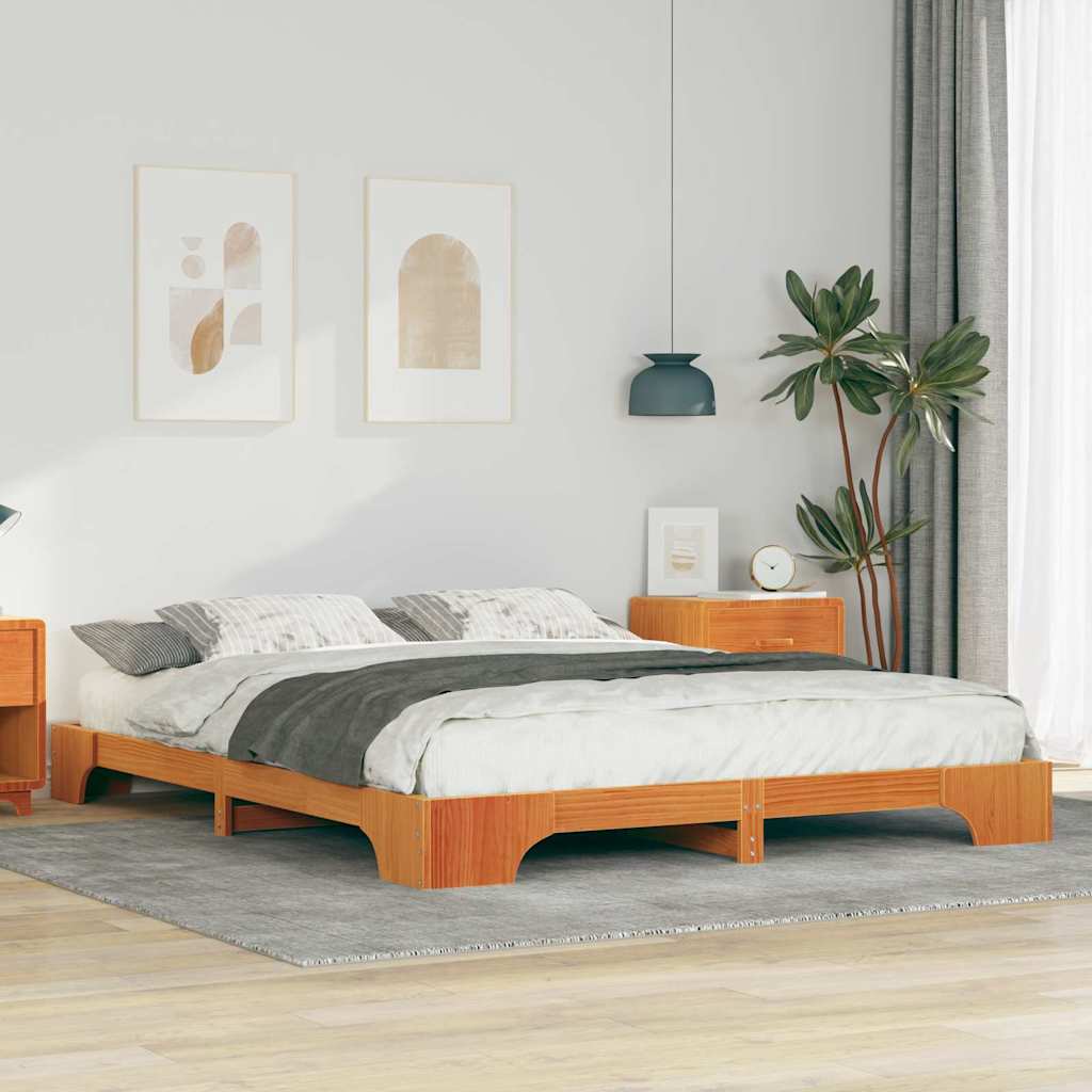 Struttura del letto Marrone 160 x 210 cm Pino massello