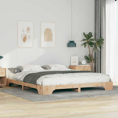 Struttura del letto Marrone 200 x 210 cm Pino massello