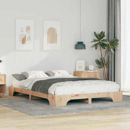 Struttura del letto Marrone 140 x 220 cm Pino massello
