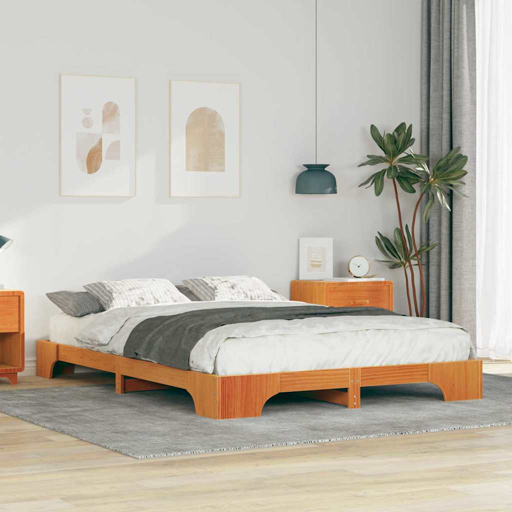 Struttura del letto Marrone 140 x 220 cm Pino massello
