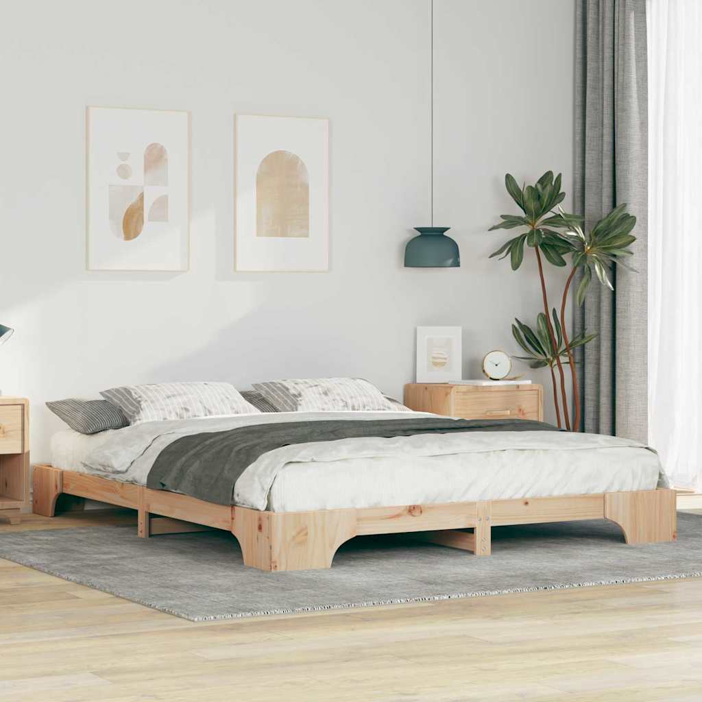 Struttura del letto Marrone 160 x 220 cm Pino massello
