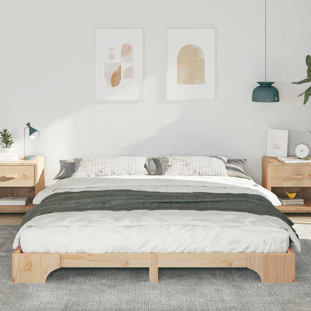 Struttura del letto Marrone 200 x 220 cm Pino massello