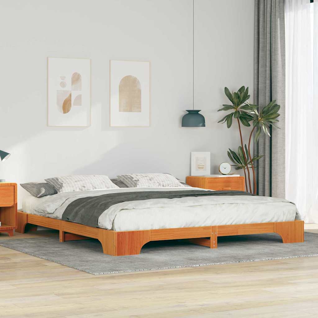 Struttura del letto Marrone 200 x 220 cm Pino massello