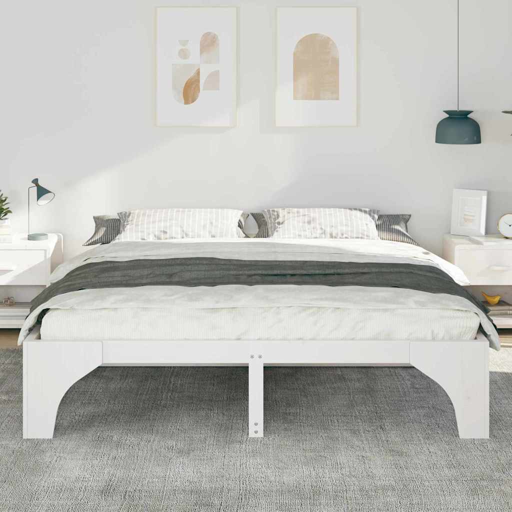 Struttura del letto Bianco 200 x 200 cm Pino massello