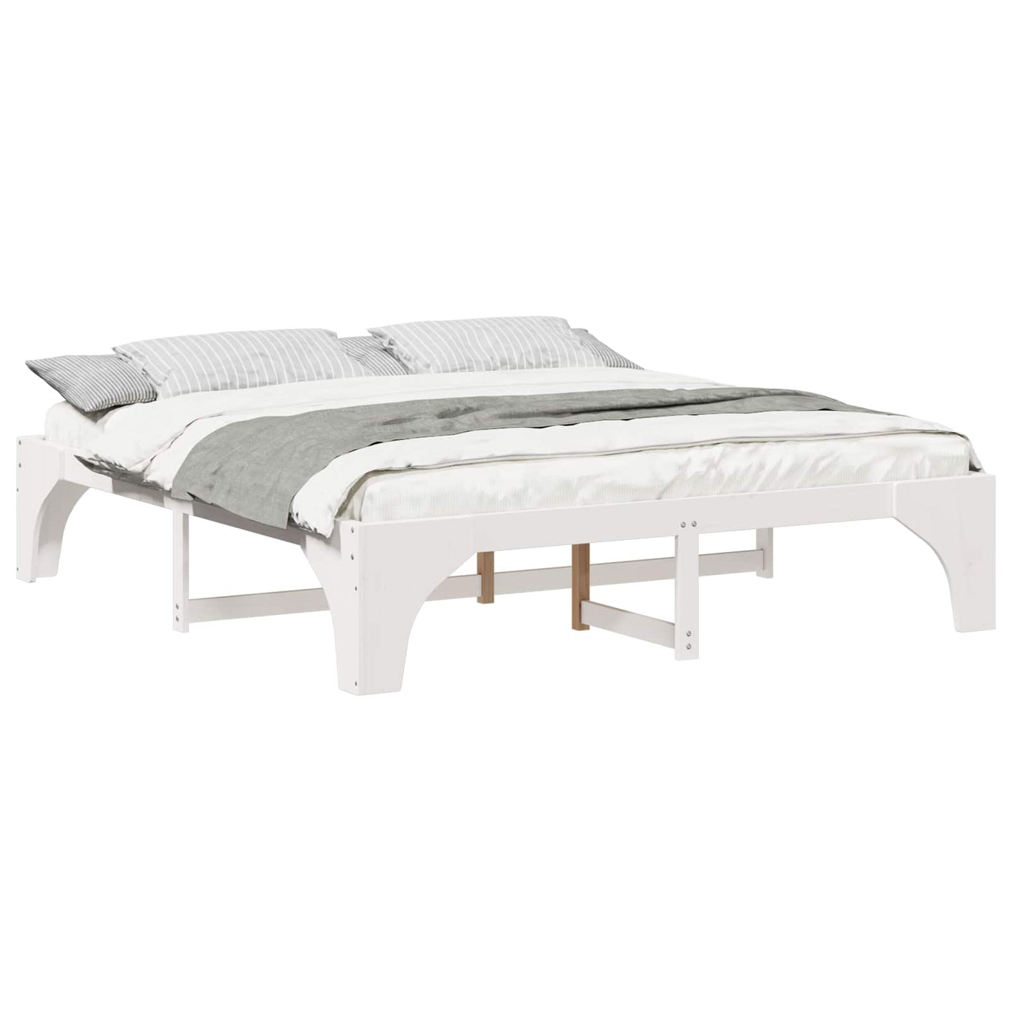 Struttura del letto Bianco 200 x 200 cm Pino massello