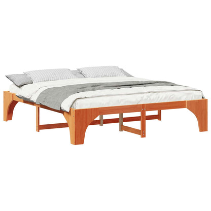 Struttura del letto Marrone 200 x 200 cm Pino massello