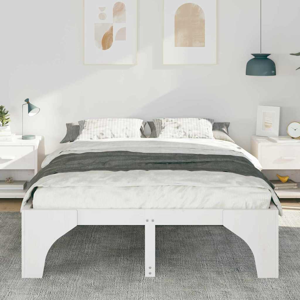 Struttura del letto Bianco 160 x 200 cm Pino massello