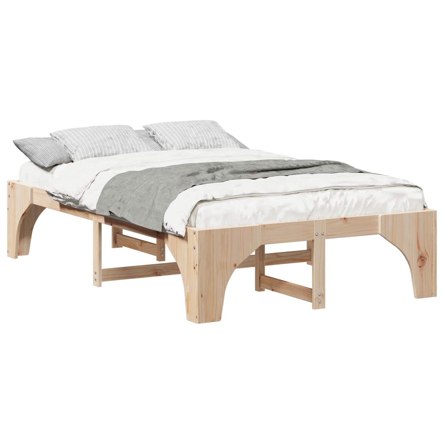 Struttura del letto Marrone 140 x 190 cm Pino massello