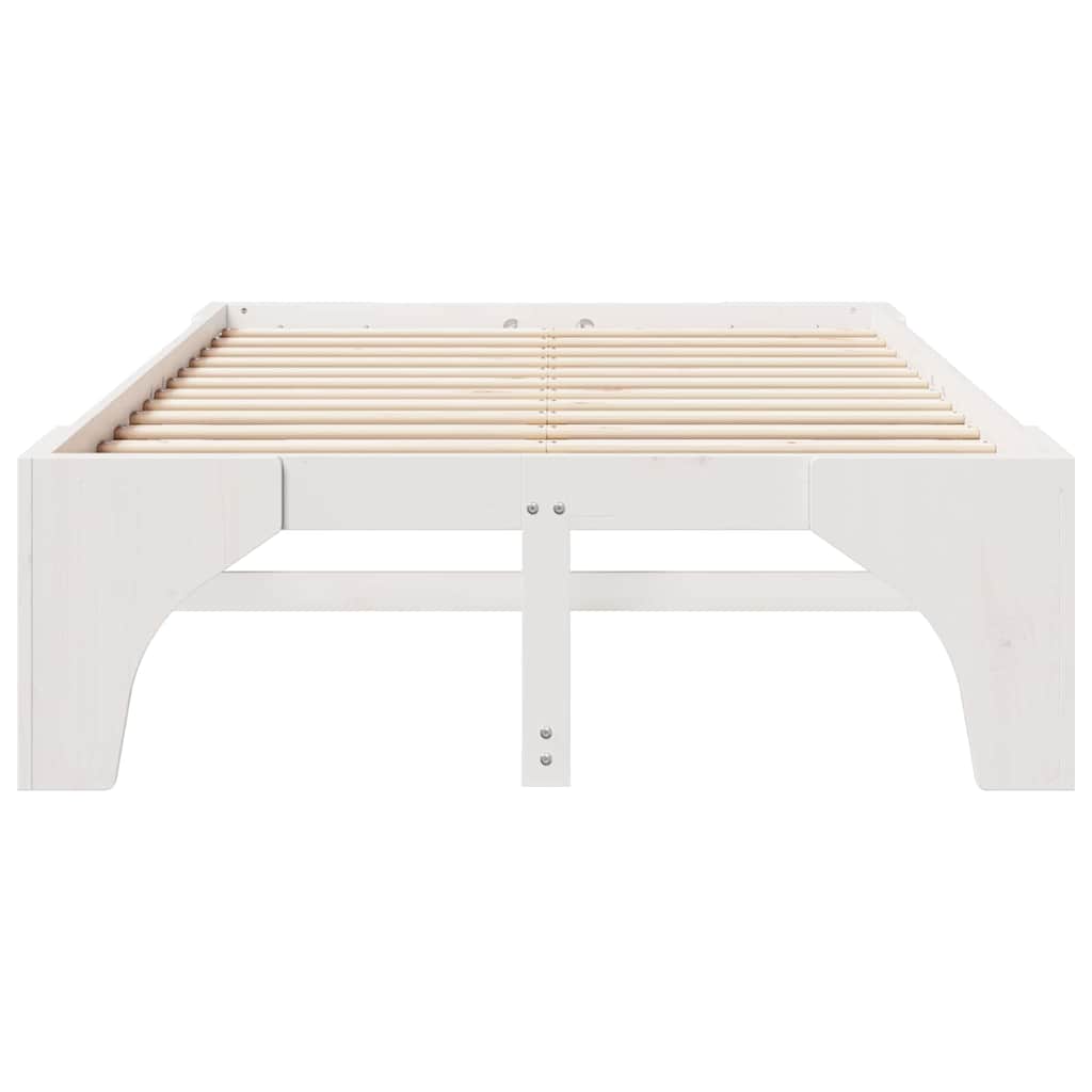 Struttura del letto Bianco 135 x 190 cm Pino massello