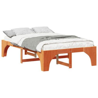 Struttura del letto Marrone 135 x 190 cm Pino massello