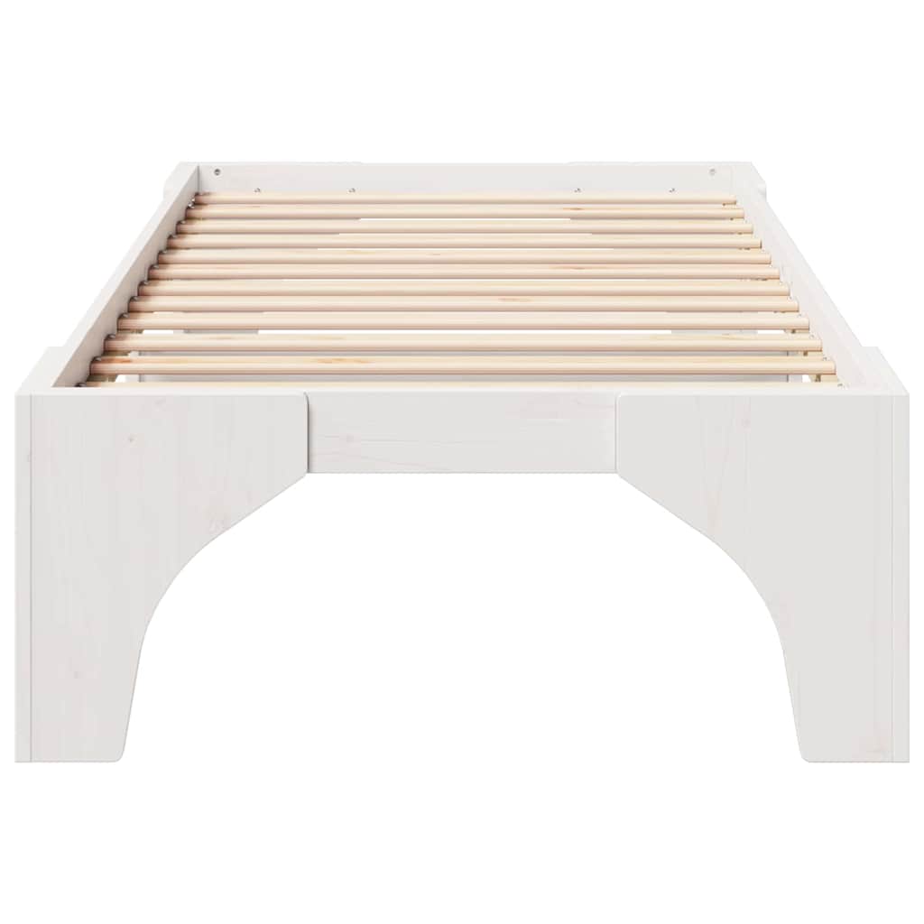 Struttura del letto Bianco 100 x 200 cm Pino massello