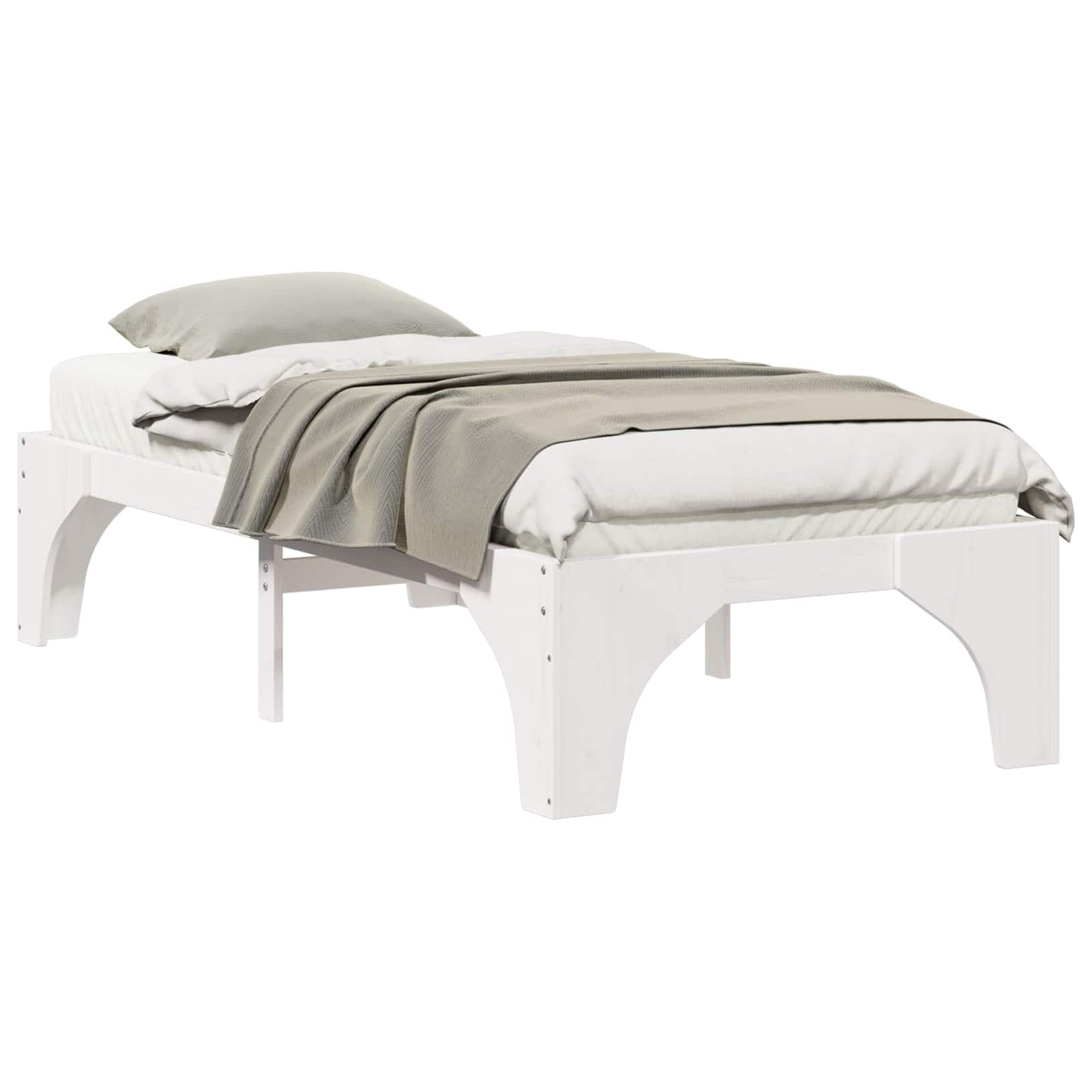 Struttura del letto Bianco 75 x 190 cm Pino massello
