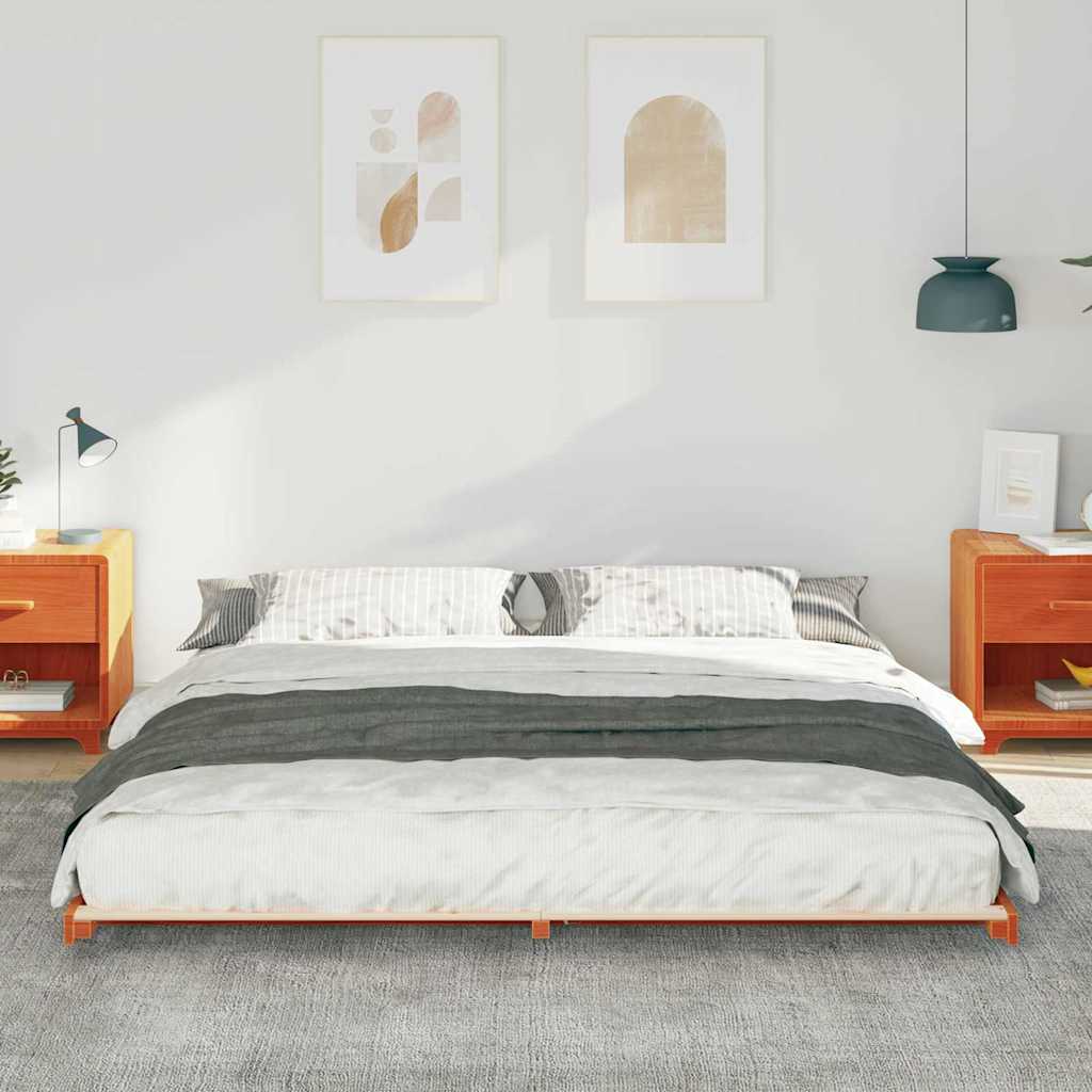 Struttura letto a terra Cera marrone 200 x 200 cm