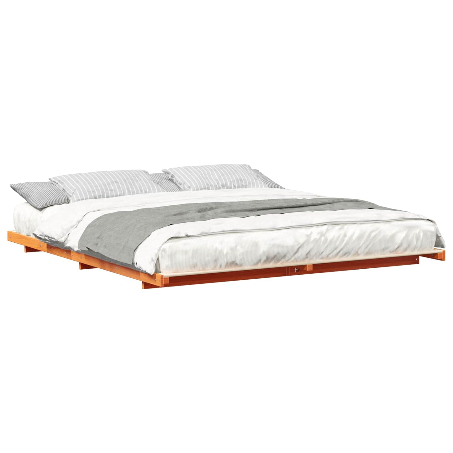Struttura letto a terra Cera marrone 200 x 200 cm