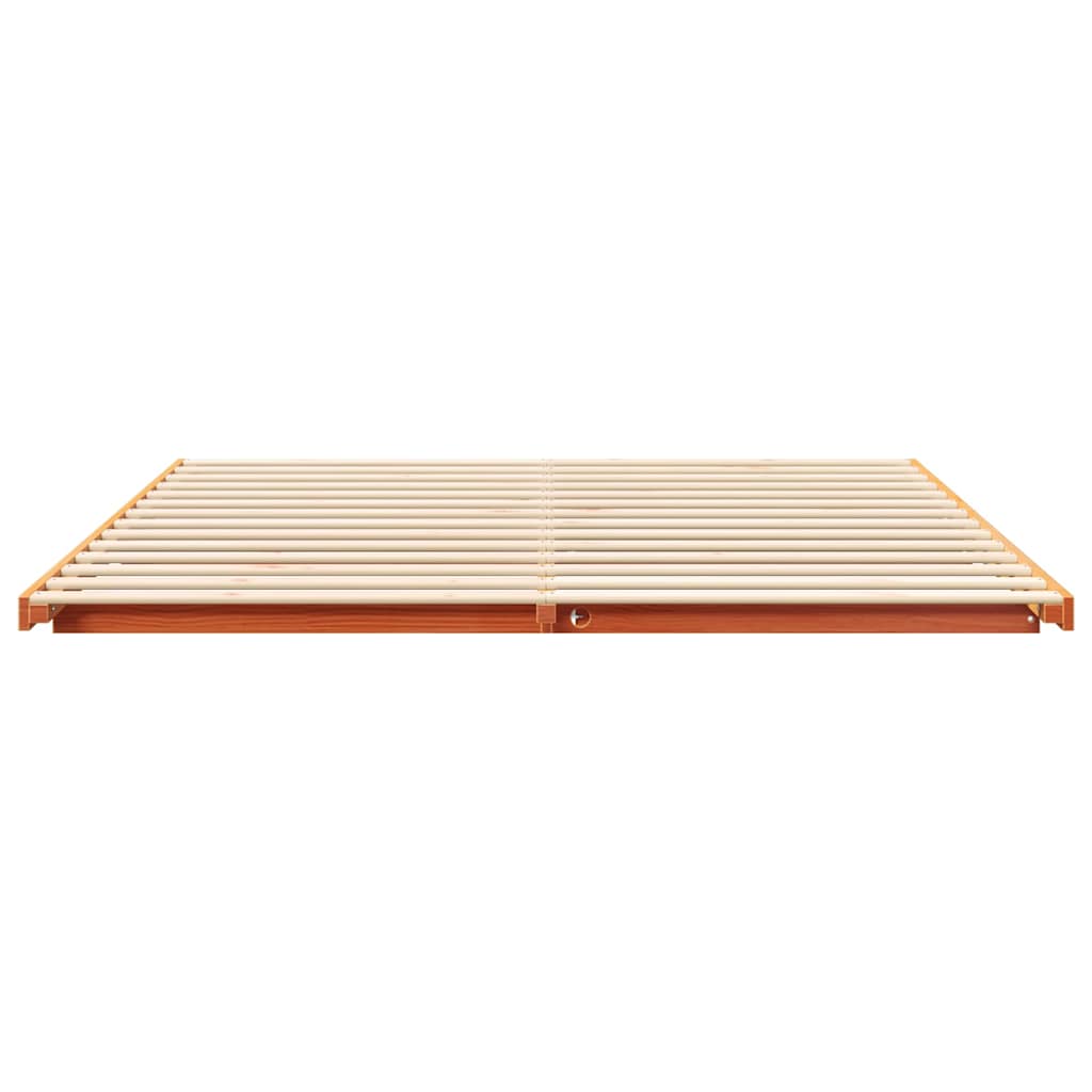 Struttura letto a terra Cera marrone 200 x 200 cm