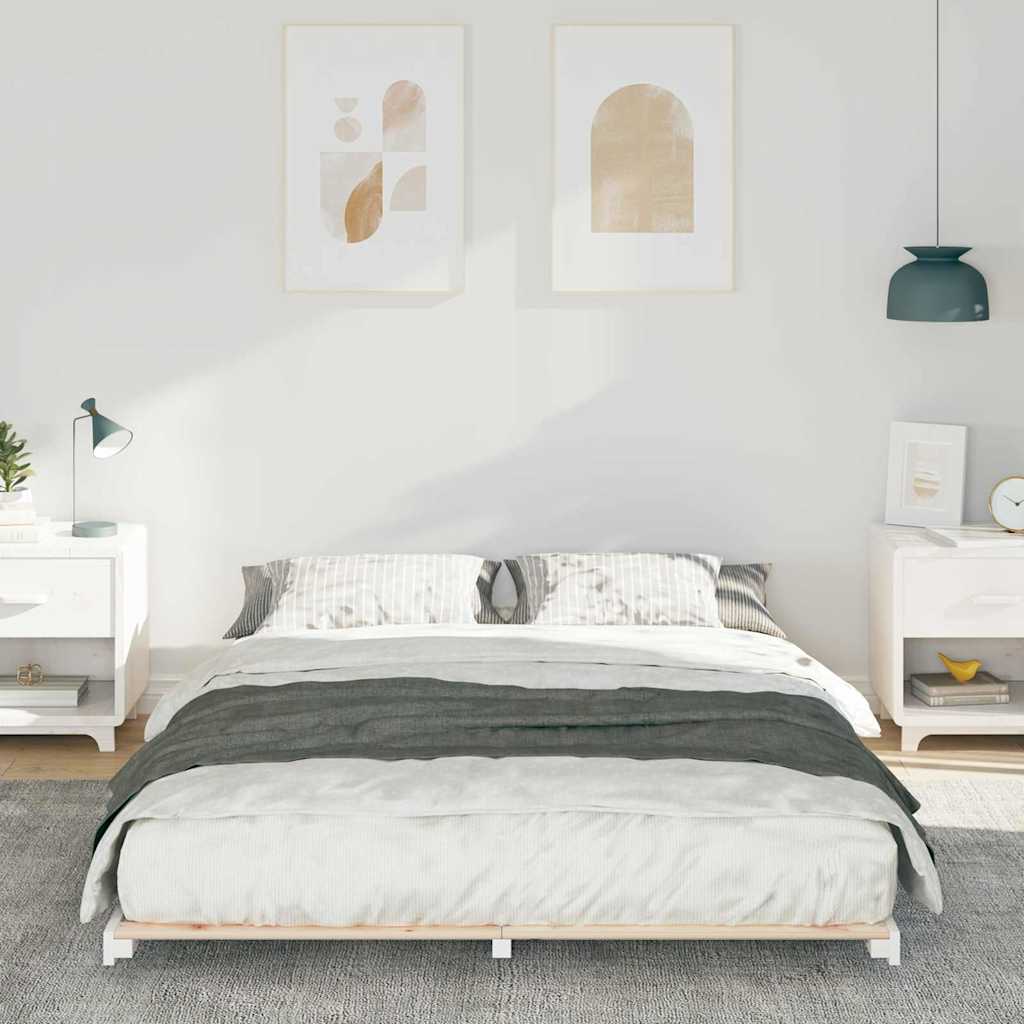 Struttura letto a terra Bianco 150 x 200 cm