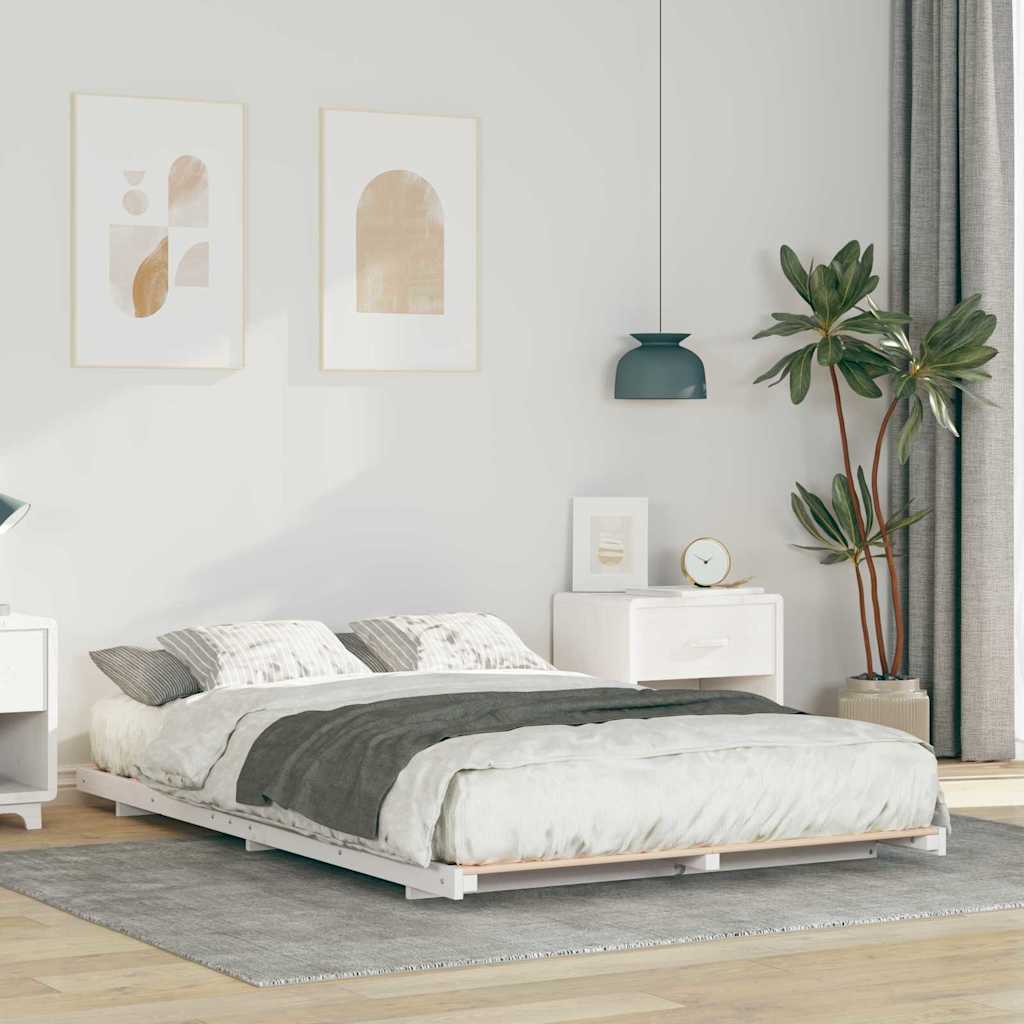 Struttura letto a terra Bianco 140 x 190 cm