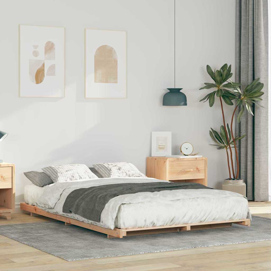 Struttura letto a terra Marrone 135 x 190 cm