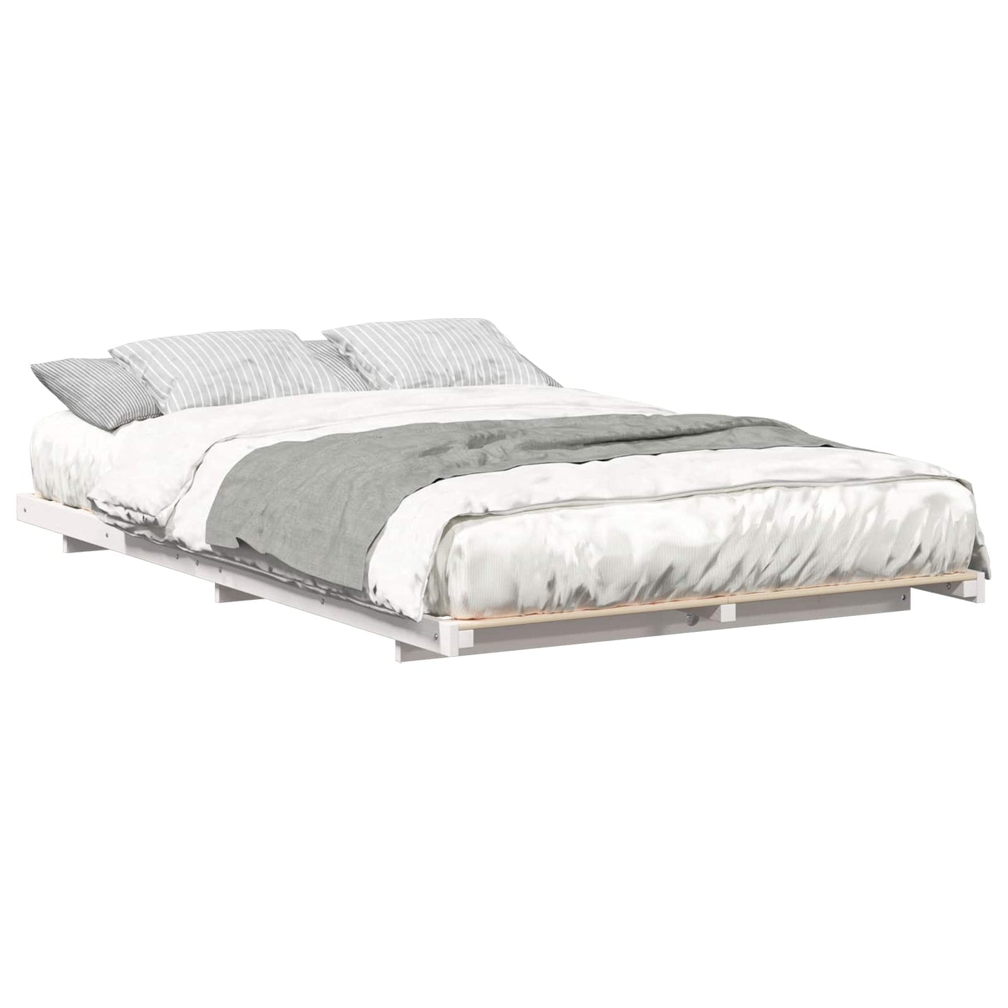 Struttura letto a terra Bianco 135 x 190 cm