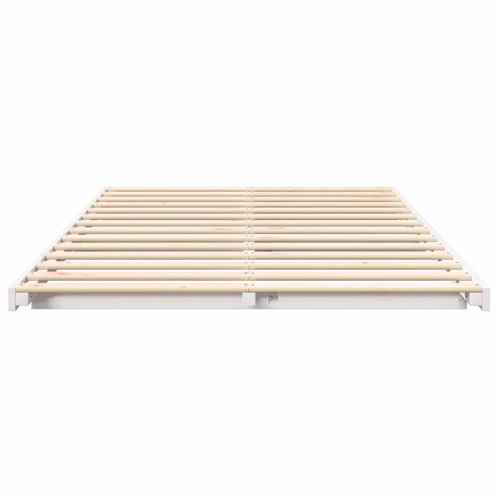Struttura letto a terra Bianco 135 x 190 cm