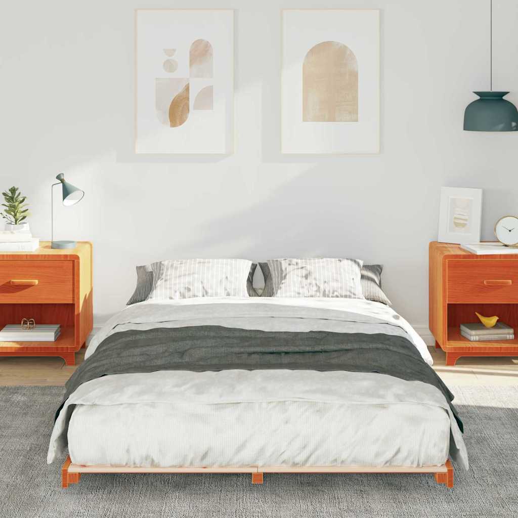 Struttura letto a terra Cera marrone 135 x 190 cm