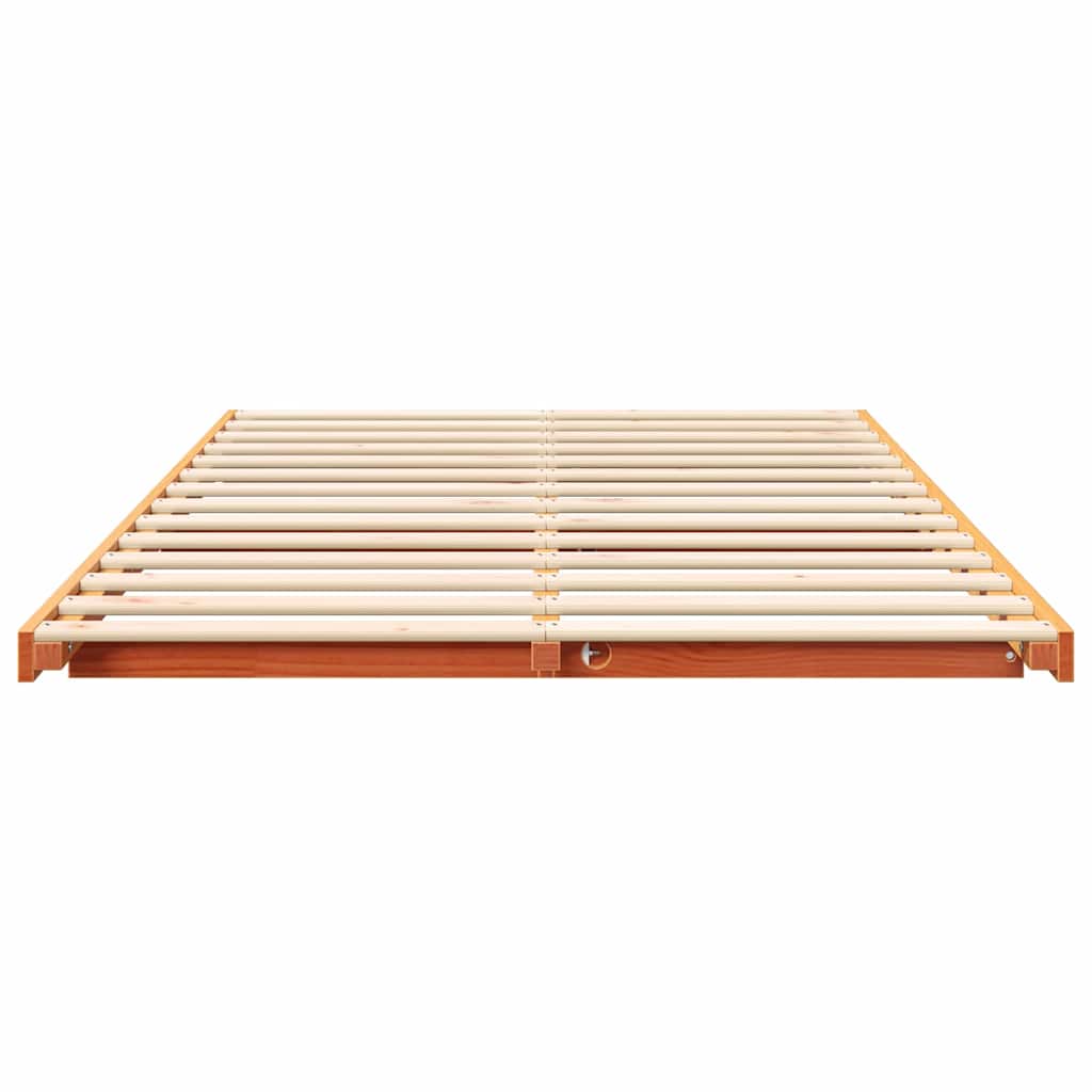 Struttura letto a terra Cera marrone 135 x 190 cm