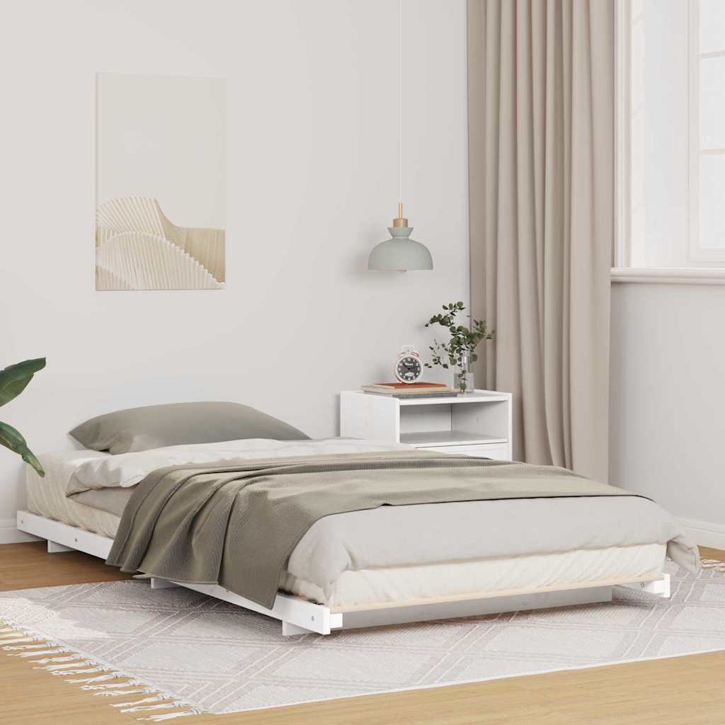 Struttura letto a terra Bianco 75 x 190 cm