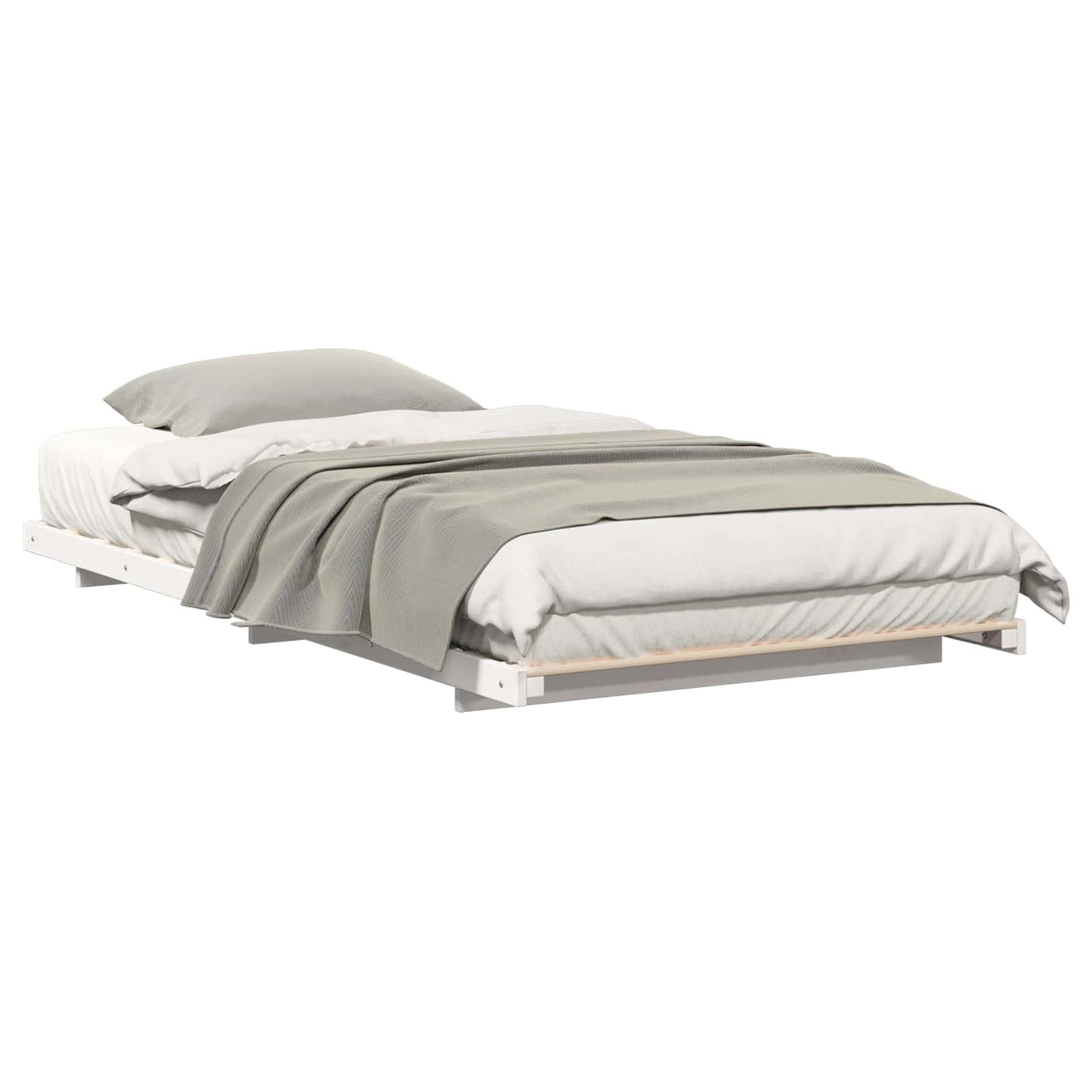 Struttura letto a terra Bianco 75 x 190 cm