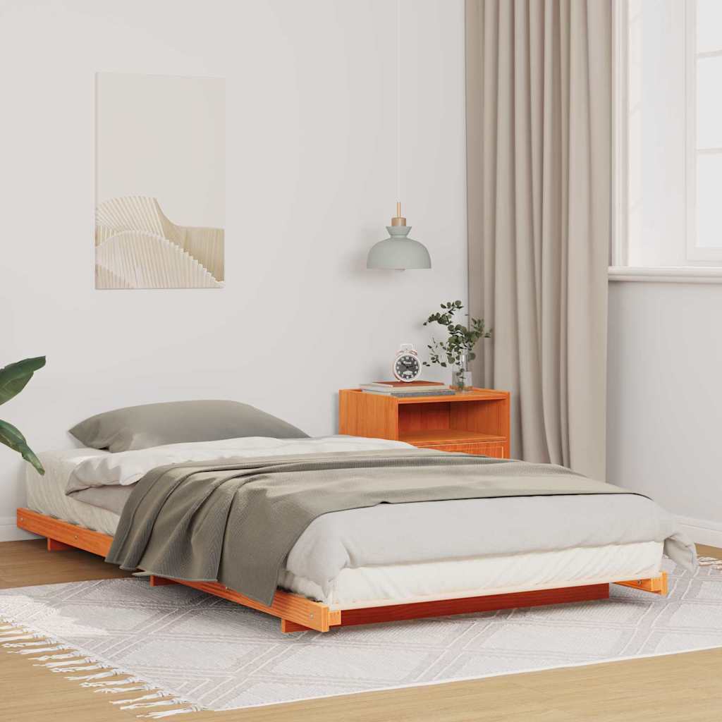 Struttura letto a terra Cera marrone 100 x 210 cm