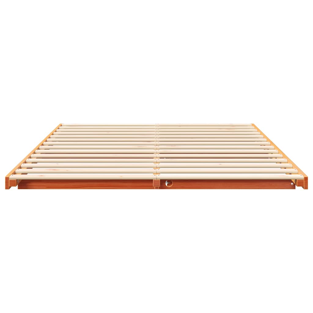Struttura letto a terra Cera marrone 140 x 210 cm