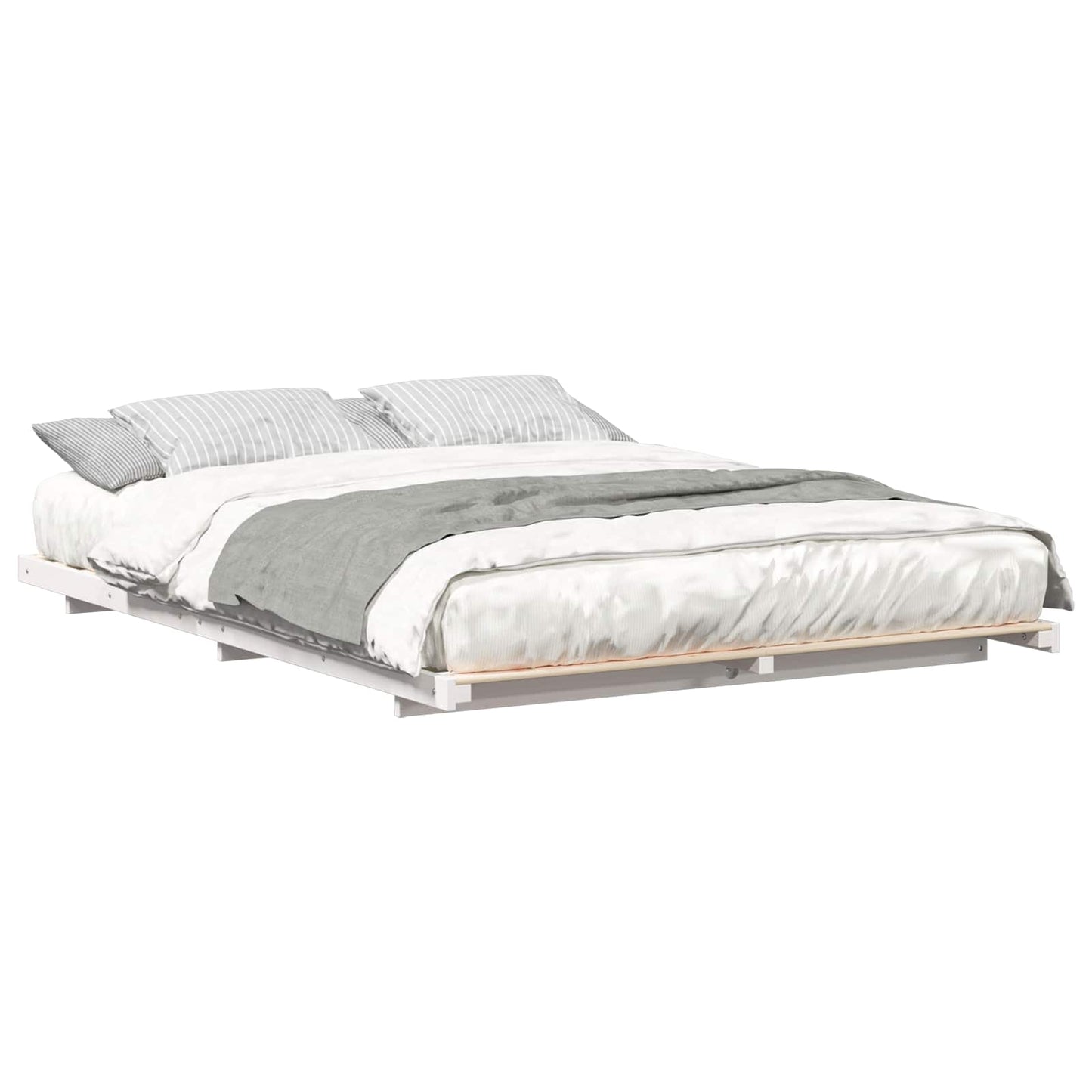 Struttura letto a terra Bianco 140 x 220 cm