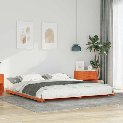Struttura letto a terra Cera marrone 180 x 220 cm