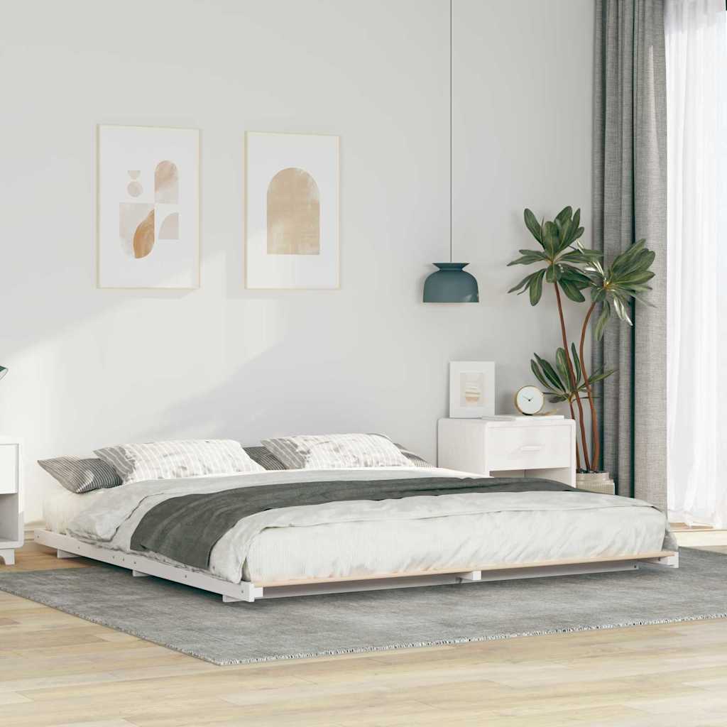 Struttura letto a terra Bianco 200 x 220 cm