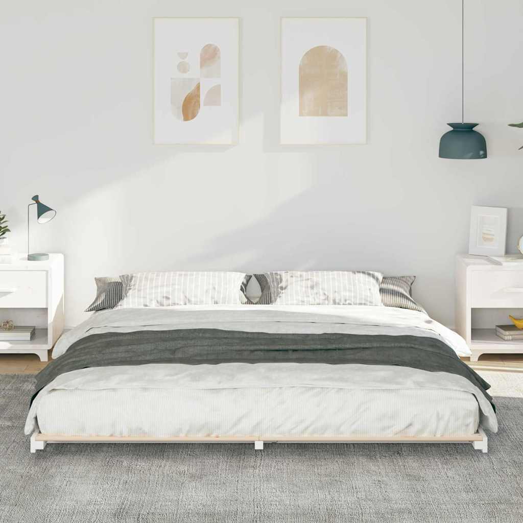 Struttura letto a terra Bianco 200 x 220 cm