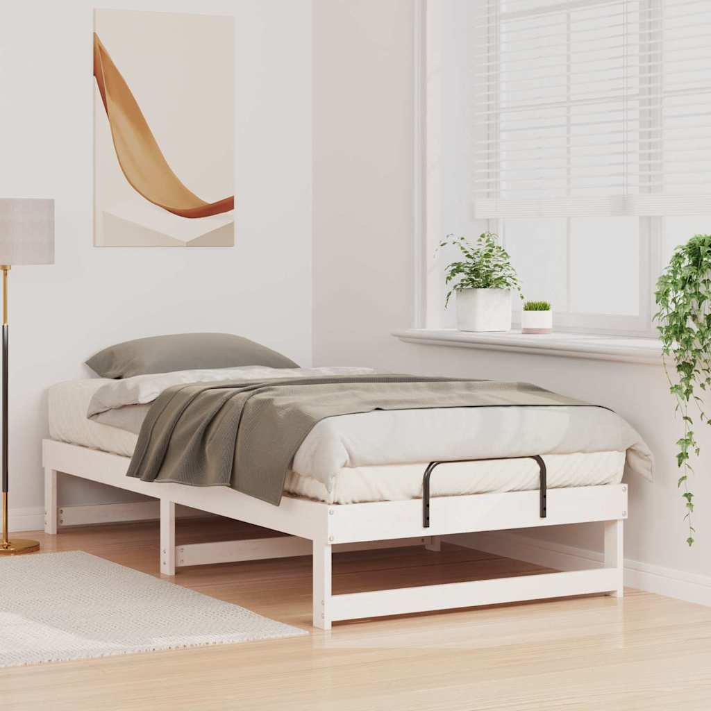 Struttura del letto Bianco 90 x 190 cm Pino massello