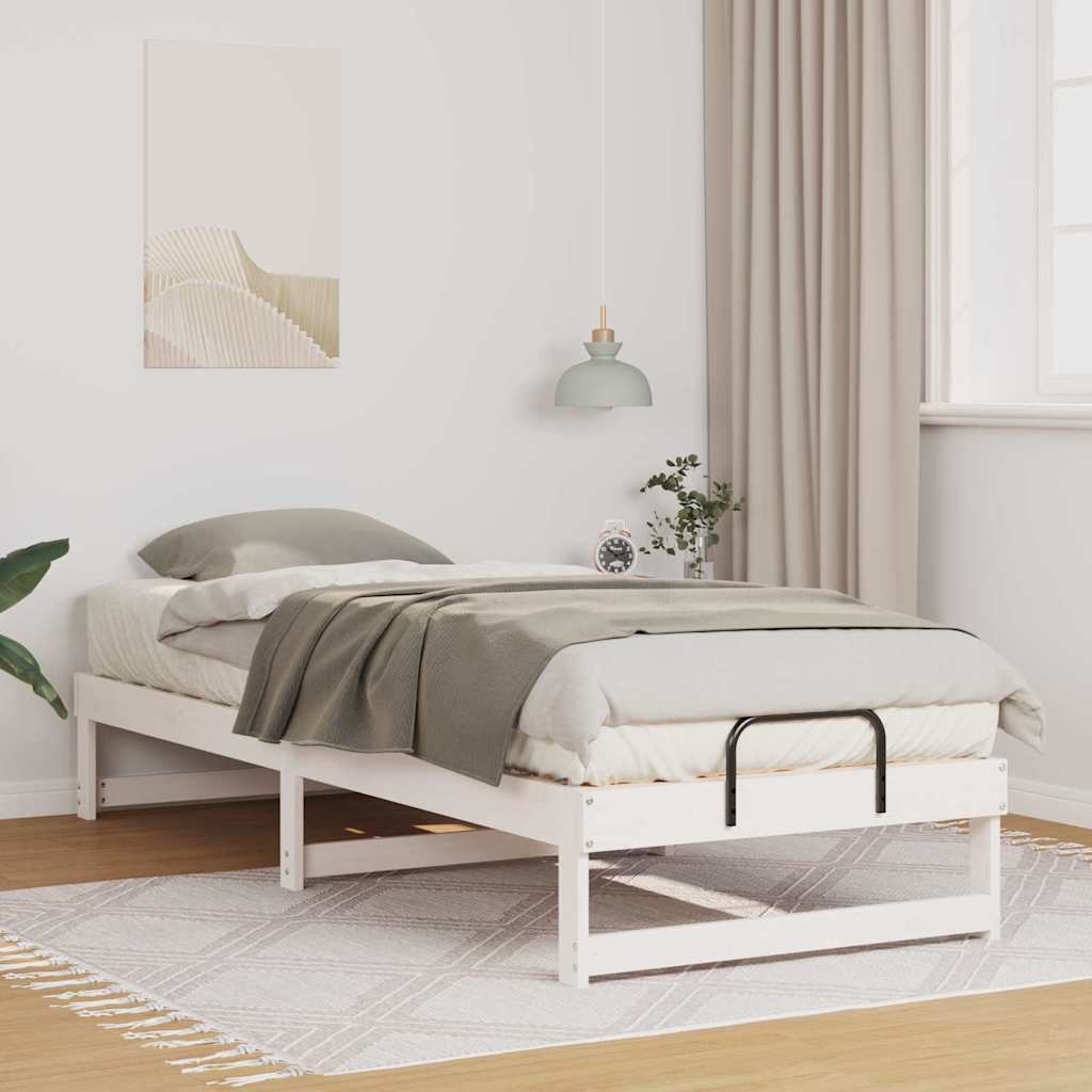 Struttura del letto Bianco 90 x 210 cm Pino massello