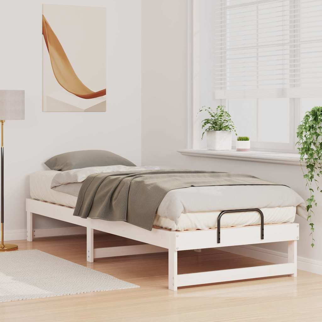 Struttura del letto Bianco 90 x 210 cm Pino massello