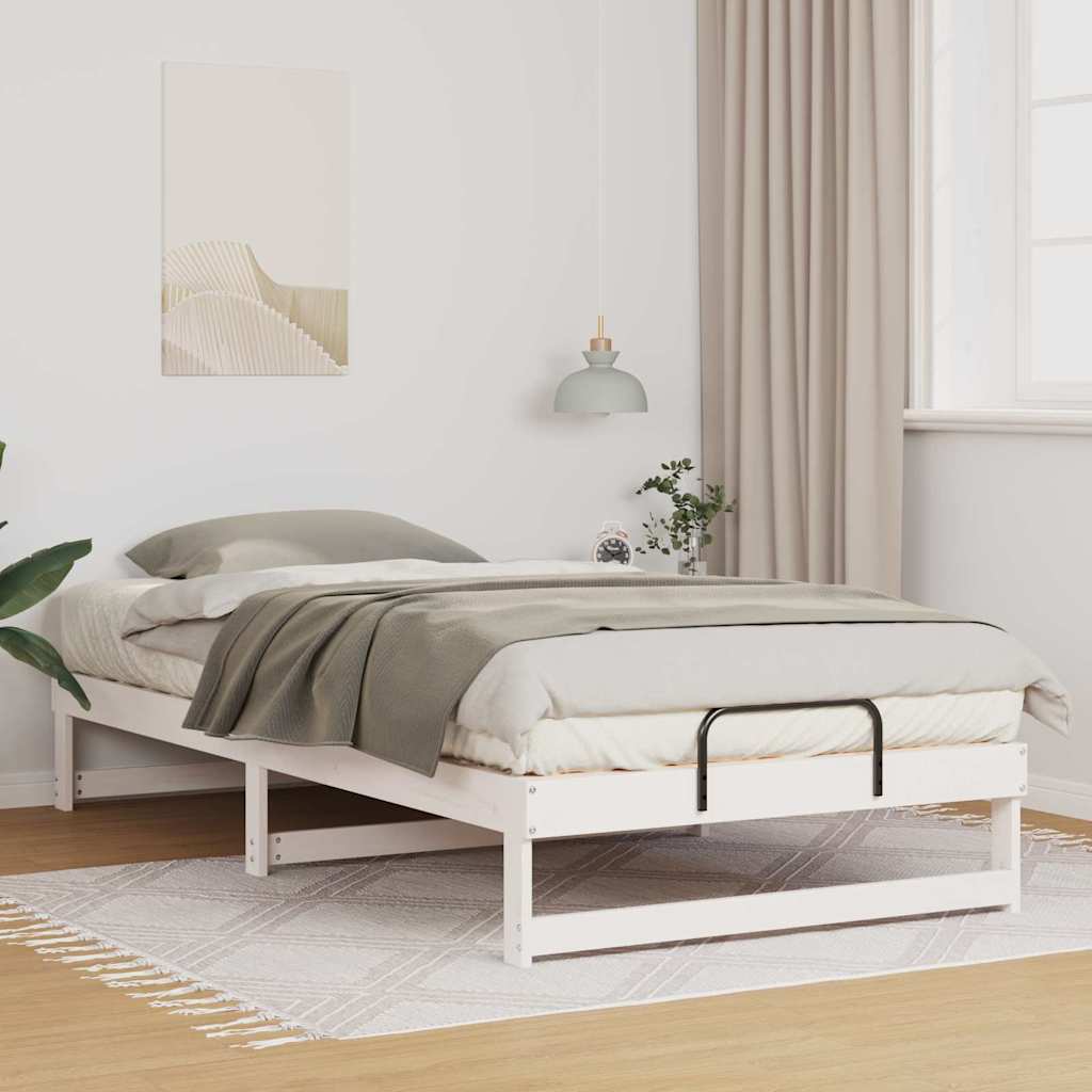 Struttura del letto Bianco 100 x 210 cm Pino massello