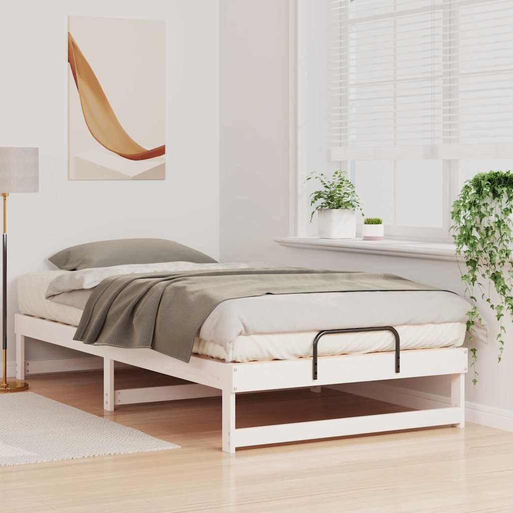 Struttura del letto Bianco 100 x 210 cm Pino massello