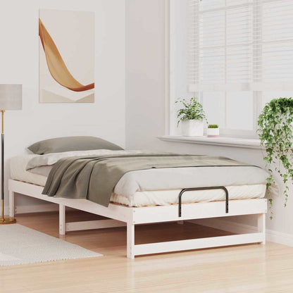 Struttura del letto Bianco 100 x 210 cm Pino massello