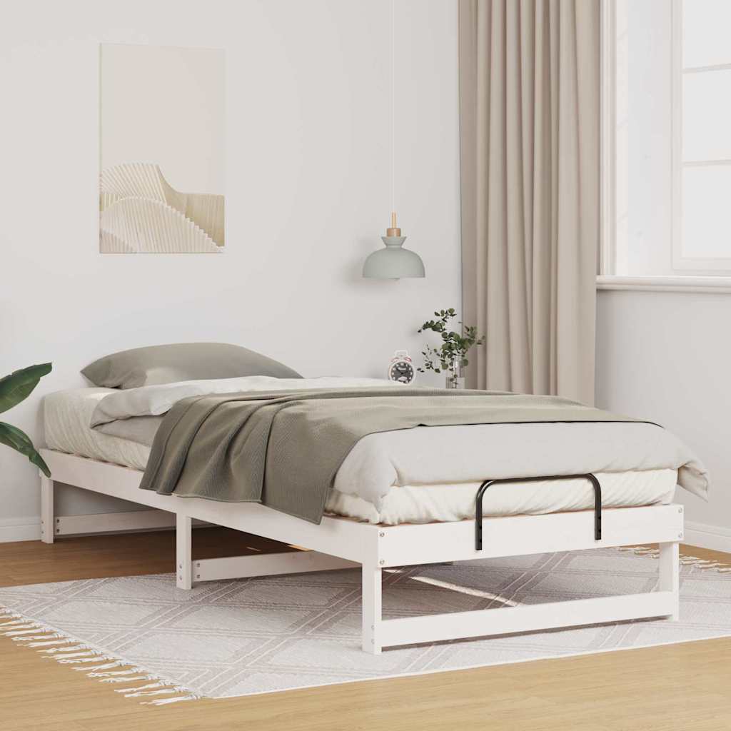 Struttura del letto Bianco 90 x 220 cm Pino massello