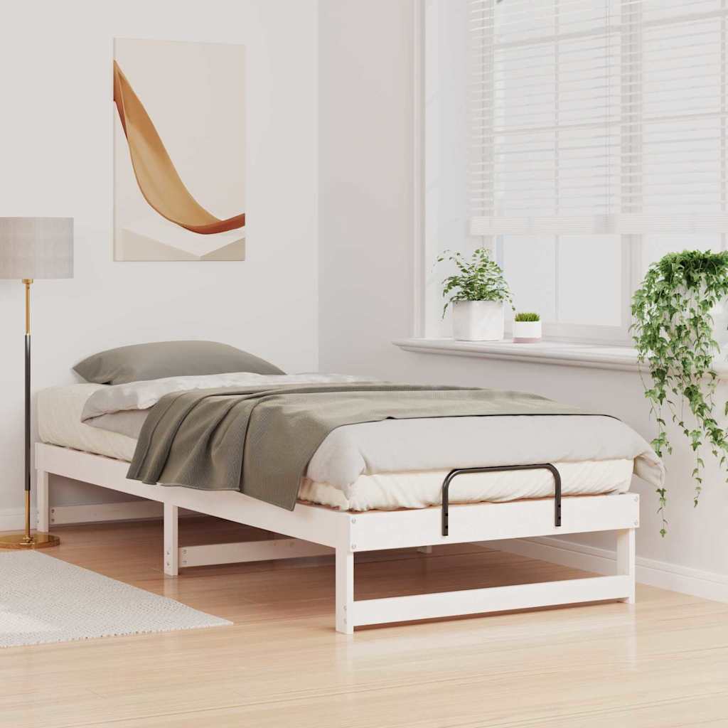 Struttura del letto Bianco 100 x 220 cm Pino massello