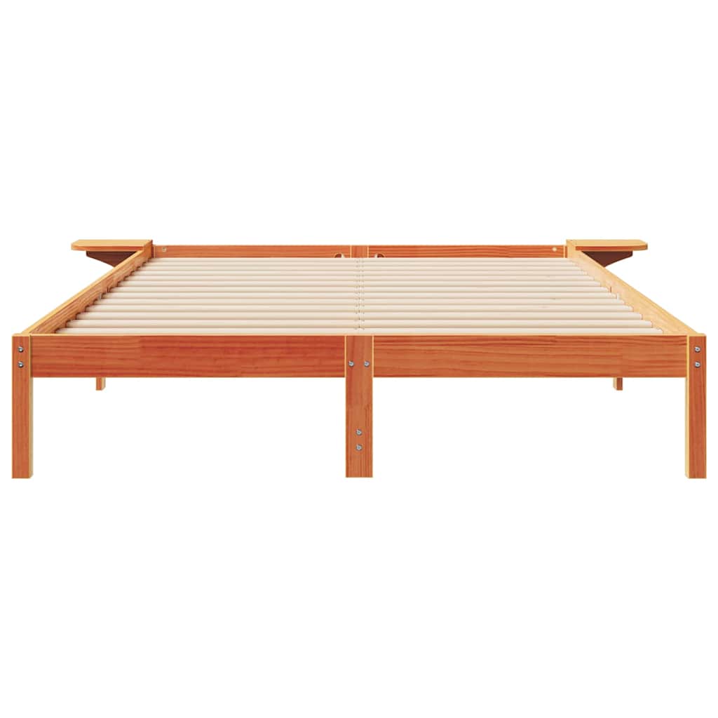 Letto con Tavolini Laterali Marrone cerato 160 x 210 cm