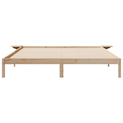 Letto con Tavolini Laterali Naturale 180 x 210 cm Pino massello