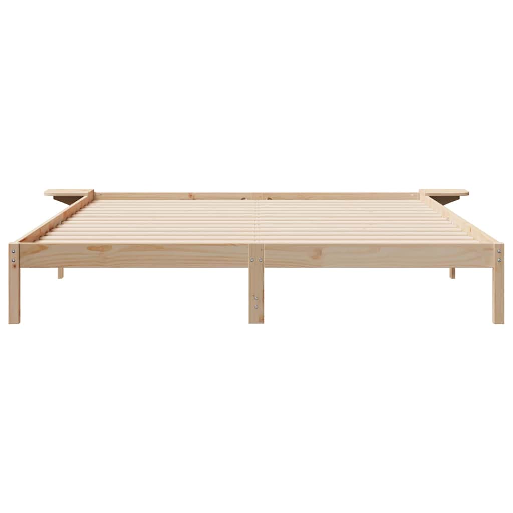 Letto con Tavolini Laterali Naturale 200 x 210 cm Pino massello
