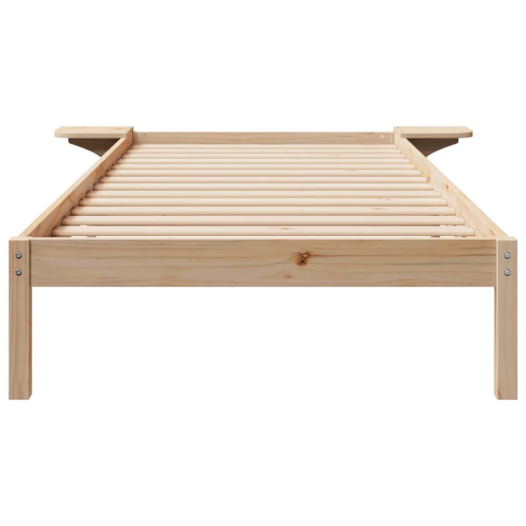 Letto con Tavolini Laterali Naturale 80 x 220 cm Pino massello