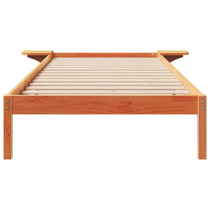 Letto con Tavolini Laterali Marrone cerato 80 x 220 cm