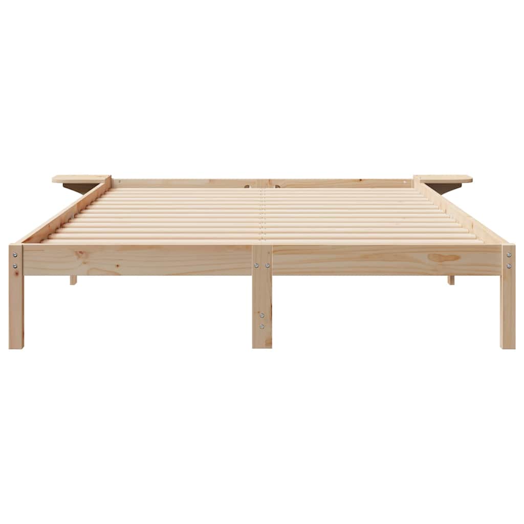 Letto con Tavolini Laterali Naturale 140 x 220 cm Pino massello