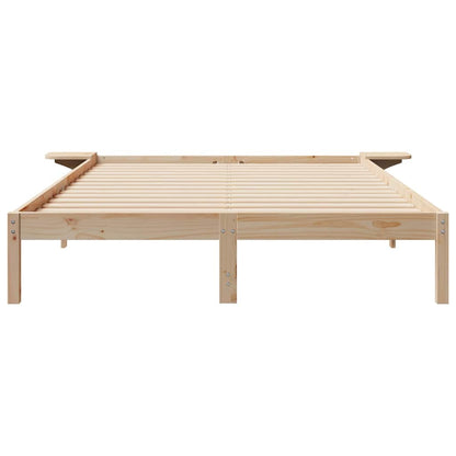 Letto con Tavolini Laterali Naturale 140 x 220 cm Pino massello