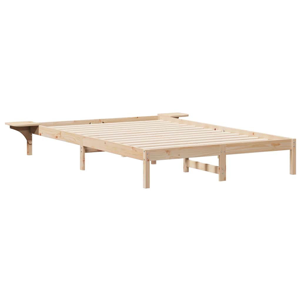 Letto con Tavolini Laterali Naturale 160 x 220 cm Pino massello